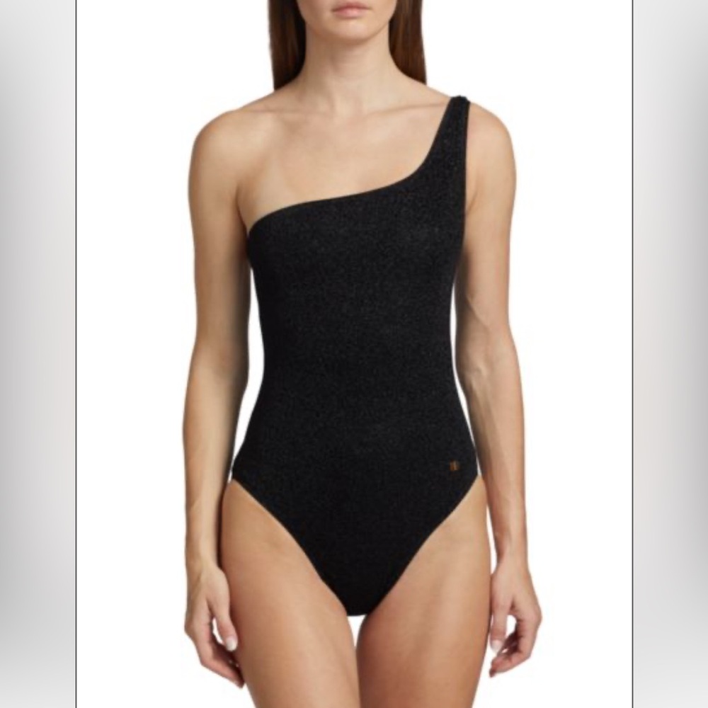 Balenciaga One-Shoulder Black Swimsuit